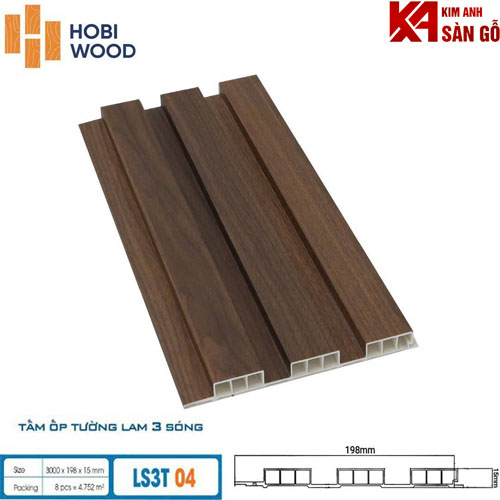 Tấm Ốp Tường Lam 3 Sóng Thấp HOBI LS-04